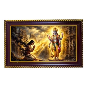 Lord Vishnu Photo Frame 10x6 Inch | Glossy Maroon Polystyrene Frame | Divine Wall & Table Decor | Temple Decoration & Gift Item (Pack Of 1) (F20482) Lord Vishnu Photo Frame 10x6 Inch | Glossy Maroon Polystyrene Frame | Divine Wall & Table Decor | Temple Decoration & Gift Item (Pack Of 1) (F20482)