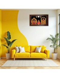 Lord Venkateswara Photo Frame 12x8 Inch | Glossy Maroon Polystyrene Frame | Divine Wall & Table Decor | Temple Decoration & Gift Item (Pack Of 1) (F20447)