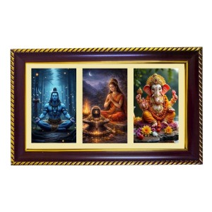 Shiva-Parvti-Ganpati Photo Frame 14x10 Inch | Glossy Maroon Polystyrene Frame | Divine Wall & Table Decor | Temple Decoration & Gift Item (Pack Of 1) (F21159) Shiva-Parvti-Ganpati Photo Frame 14x10 Inch | Glossy Maroon Polystyrene Frame | Divine Wall & Table Decor | Temple Decoration & Gift Item (Pack Of 1) (F21159)