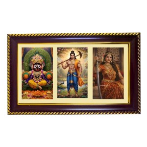 Khatusham-Balrama- Photo Frame 10x6 Inch | Glossy Maroon Polystyrene Frame | Divine Wall & Table Decor | Temple Decoration & Gift Item (Pack Of 1) (F20987)