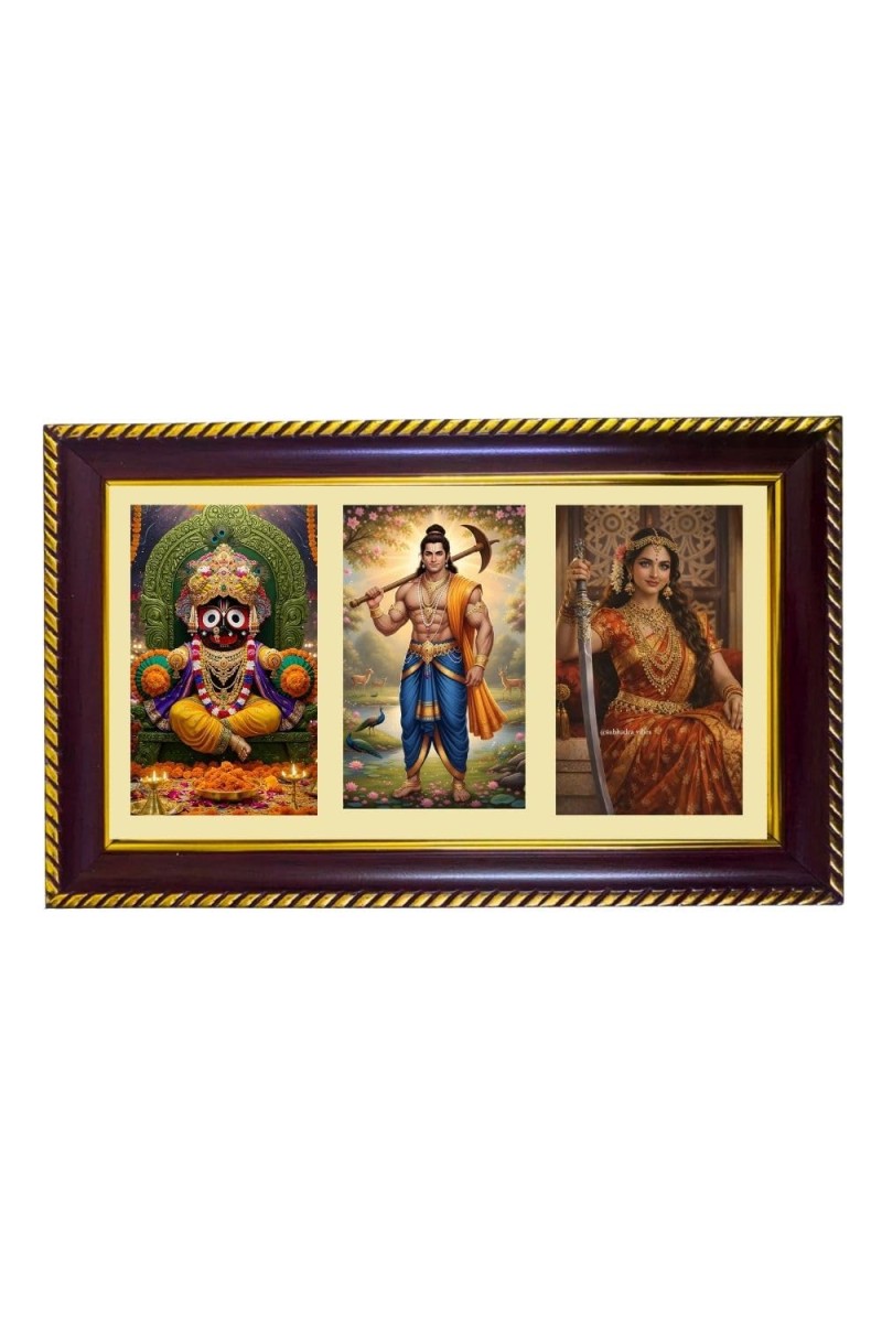 Khatusham-Balrama- Photo Frame 10x6 Inch | Glossy Maroon Polystyrene Frame | Divine Wall & Table Decor | Temple Decoration & Gift Item (Pack Of 1) (F20987)