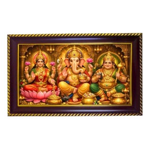 Maa Lakshmi, Lord Ganesh & Lord Kuber Photo Frame 8x4 Inch | Glossy Maroon Polystyrene Frame | Divine Wall & Table Decor | Temple Decoration & Gift Item (Pack Of 1) (F20463) Maa Lakshmi, Lord Ganesh & Lord Kuber Photo Frame 8x4 Inch | Glossy Maroon Polystyrene Frame | Divine Wall & Table Decor | Temple Decoration & Gift Item (Pack Of 1) (F20463)