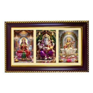 Lakshmi-Ganesha-Sarswati Photo Frame 8x4 Inch | Glossy Maroon Polystyrene Frame | Divine Wall & Table Decor | Temple Decoration & Gift Item (Pack Of 1) (F21294) Lakshmi-Ganesha-Sarswati Photo Frame 8x4 Inch | Glossy Maroon Polystyrene Frame | Divine Wall & Table Decor | Temple Decoration & Gift Item (Pack Of 1) (F21294)