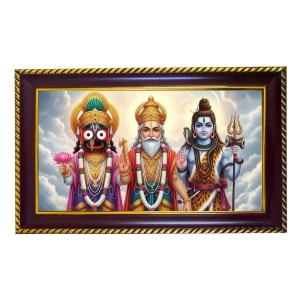Lord Khatushyam Bramha Mahesha Photo Frame 14x10 Inch | Glossy Maroon Polystyrene Frame | Divine Wall & Table Decor | Temple Decoration & Gift Item (Pack Of 1) (F20648) Lord Khatushyam Bramha Mahesha Photo Frame 14x10 Inch | Glossy Maroon Polystyrene Frame | Divine Wall & Table Decor | Temple Decoration & Gift Item (Pack Of 1) (F20648)