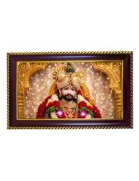 Lord Khatushyam Photo Frame 10x6 Inch | Glossy Maroon Polystyrene Frame | Divine Wall & Table Decor | Temple Decoration & Gift Item (Pack Of 1) (F20699)