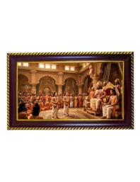 Lord Lav And Kush Photo Frame 14x10 Inch | Glossy Maroon Polystyrene Frame | Divine Wall & Table Decor | Temple Decoration & Gift Item (Pack Of 1) (F20519)
