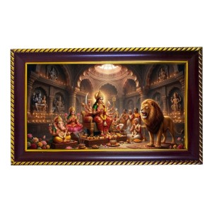 Mata Durga Photo Frame 10x6 Inch | Glossy Maroon Polystyrene Frame | Divine Wall & Table Decor | Temple Decoration & Gift Item (Pack Of 1) (F20268) Mata Durga Photo Frame 10x6 Inch | Glossy Maroon Polystyrene Frame | Divine Wall & Table Decor | Temple Decoration & Gift Item (Pack Of 1) (F20268)