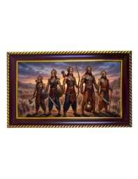 Pandu Putra Photo Frame 10x6 Inch | Glossy Maroon Polystyrene Frame | Divine Wall & Table Decor | Temple Decoration & Gift Item (Pack Of 1) (F20522)