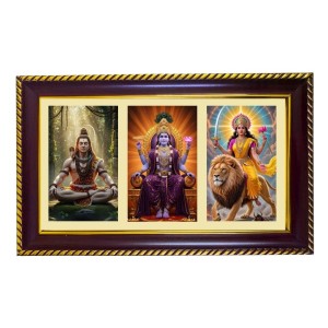 Shiva-Vishnu-Durga Photo Frame 8x4 Inch | Glossy Maroon Polystyrene Frame | Divine Wall & Table Decor | Temple Decoration & Gift Item (Pack Of 1) (F21356) Shiva-Vishnu-Durga Photo Frame 8x4 Inch | Glossy Maroon Polystyrene Frame | Divine Wall & Table Decor | Temple Decoration & Gift Item (Pack Of 1) (F21356)