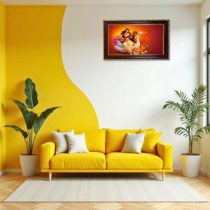 Mata Sarswati Photo Frame 8x4 Inch | Glossy Maroon Polystyrene Frame | Divine Wall & Table Decor | Temple Decoration & Gift Item (Pack Of 1) (F20626)