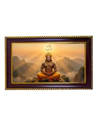 Lord Hanuman Photo Frame 10x6 Inch | Glossy Maroon Polystyrene Frame | Divine Wall & Table Decor | Temple Decoration & Gift Item (Pack Of 1) (F20311)