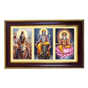Bramha-Vishnu-Mahesha Photo Frame 14x10 Inch | Glossy Maroon Polystyrene Frame | Divine Wall & Table Decor | Temple Decoration & Gift Item (Pack Of 1) (F21007) Bramha-Vishnu-Mahesha Photo Frame 14x10 Inch | Glossy Maroon Polystyrene Frame | Divine Wall & Table Decor | Temple Decoration & Gift Item (Pack Of 1) (F21007)
