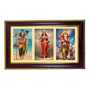 Shiva-Parvti-Ganpati Photo Frame 8x4 Inch | Glossy Maroon Polystyrene Frame | Divine Wall & Table Decor | Temple Decoration & Gift Item (Pack Of 1) (F20829) Shiva-Parvti-Ganpati Photo Frame 8x4 Inch | Glossy Maroon Polystyrene Frame | Divine Wall & Table Decor | Temple Decoration & Gift Item (Pack Of 1) (F20829)