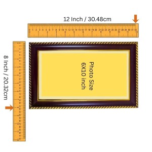 Krishna Photo Frame 10x6 Inch | Glossy Maroon Polystyrene Frame | Divine Wall & Table Decor | Temple Decoration & Gift Item (Pack Of 1) (F21001)