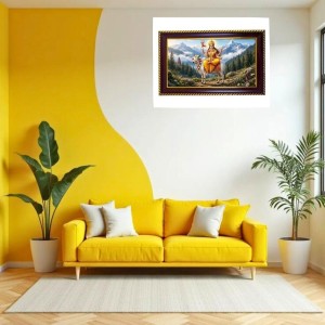 Mata Shailputri Photo Frame 10x6 Inch | Glossy Maroon Polystyrene Frame | Divine Wall & Table Decor | Temple Decoration & Gift Item (Pack Of 1) (F20706)
