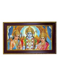 Lord Ram Laxman Sita Photo Frame 10x6 Inch | Glossy Maroon Polystyrene Frame | Divine Wall & Table Decor | Temple Decoration & Gift Item (Pack Of 1) (F20177)