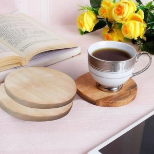 Natural Wooden Lids for Glass Tumblers & Carafes â€“ Airtight Drink Covers & Mini Tray Coasters â€“ Pack of 2