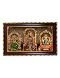 Lord Tirupati Balaji Photo Frame 10x6 Inch | Glossy Maroon Polystyrene Frame | Divine Wall & Table Decor | Temple Decoration & Gift Item (Pack Of 1) (F20468)
