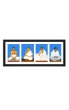 Sri Sri Anukul Thakur, Boroma, Borda and Chhorda four colored Photos in One Frame | Spiritual Devotional Wall Art | Photos for puja room, wall and table top