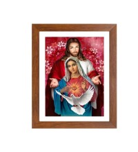 Beautiful Jesus and Mother Mary Colored Photo |High-Quality Religious Wall Art for Christian Home Decor  | Sacred Catholic Prints for Living Room, Bedroom, or Church |Perfect Spiritual Gift