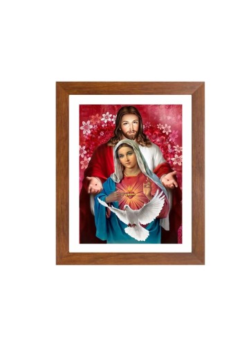 Beautiful Jesus and Mother Mary Colored Photo |High-Quality Religious Wall Art for Christian Home Decor  | Sacred Catholic Prints for Living Room, Bedroom, or Church |Perfect Spiritual Gift