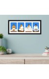 Sri Sri Anukul Thakur, Boroma, Borda and Chhorda four colored Photos in One Frame | Spiritual Devotional Wall Art | Photos for puja room, wall and table top