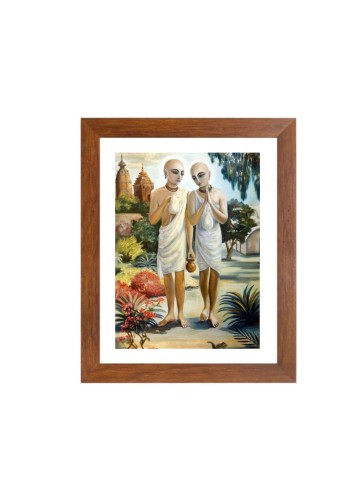 Divine Gouranga Mahaprabhu and Nityananda Mahaprabhu Colored Photo |Sacred Hindu Wall Art |High-Quality Print for Temple, Home, Puja room or Meditation Room |Ideal Spiritual Gift for Devotees