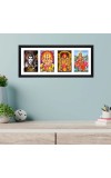 Lord Shiva, Lord Ganesh, Lord Tirupati Balaji and Godess Maa Laxmi four colored Photos in One Frame | Spiritual Devotional Wall Art | Photos for puja room, wall and table top