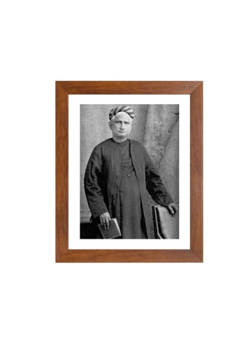 Classic Bankim Chandra Black and White Photo |High-Quality Monochrome Portrait of Renowned Bengali Writer |Timeless Wall Art for Home, Office, or Gallery| Ideal Gift for Literature Enthusiasts