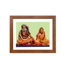 Divine Sadguru Sri Sri Bijay Krishna Goswami with Wife Yogmaya Colored Photo |High-Quality Spiritual Wall Art for Home, Temple, Puja room or Meditation Room | Ideal Gift for Devotees