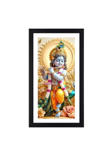 Lord Krishna one Colored Photo Frame |Divine Wall Art| High-Quality Print | Ideal for Home or Office Decor or puja room