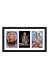 Sri Sri Biswakarma, Maa Kali, Prabhu Ram, Mata Sita and Bajrangbali three colored Photos in One Frame | Spiritual Devotional Wall Art | Photos for puja room, wall and table top