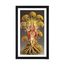 Godess Maa Vaishna Devi one Colored Photo Frame |Divine Wall Art| High-Quality Print | Ideal for Home or Office Decor or puja room | Devotional wall art