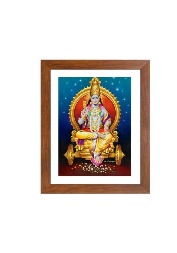 Colored Photo of Surya Dev - Hindu Sun God | Spiritual Wall Art for Home & Temple | Divine Blessings & Energy | Premium Quality Print