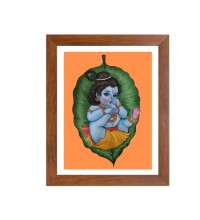 Colored Photo of Bal Gopal | Divine Child Krishna Wall Art | Spiritual Decor for Home & Temple | High-Quality Print