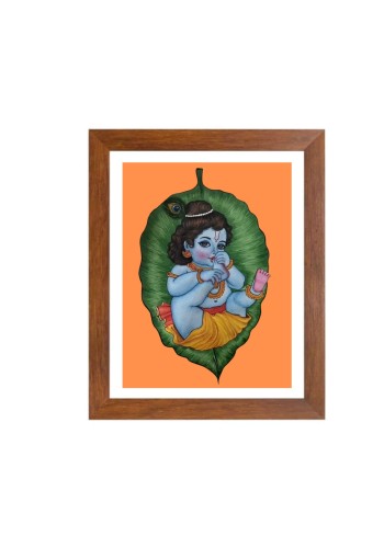 Colored Photo of Bal Gopal | Divine Child Krishna Wall Art | Spiritual Decor for Home & Temple | High-Quality Print