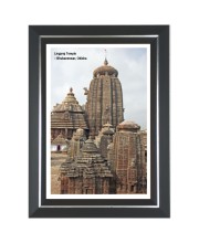 Lingraj Temple Photo - Brown Color Frame, 10x14 Inch | Premium Quality Print |  Perfect for Home and Office Wall Decoration