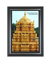 Tirumala Venkateswara Temple Photo - Brown Color Frame, 10x14 Inch | Premium Quality Print |  Perfect for Home and Office Wall Decoration