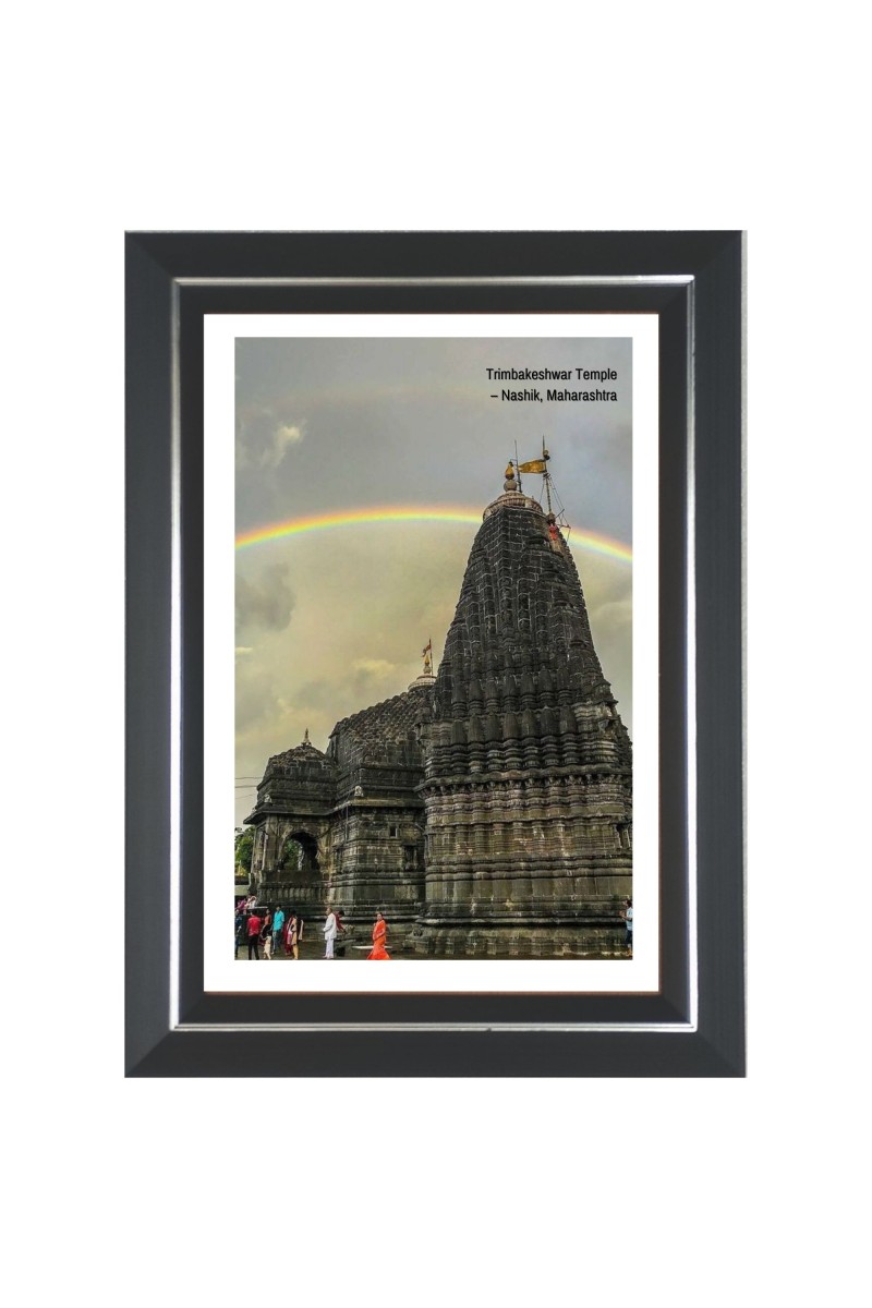 Triambkeshwar Temple Photo - Brown Color Frame, 10x14 Inch | Premium Quality Print |  Perfect for Home and Office Wall Decoration