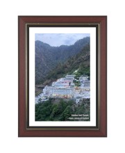 Vaishno devi Temple Photo - Brown Color Frame, 10x14 Inch | Premium Quality Print |  Perfect for Home and Office Wall Decoration