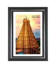 Virupaksha Temple Photo - Brown Color Frame, 10x14 Inch | Premium Quality Print |  Perfect for Home and Office Wall Decoration