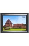 Konark Sun Temple Photo - Brown Color Frame, 10x14 Inch | Premium Quality Print |  Perfect for Home and Office Wall Decoration