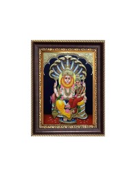 Lord Narasima And Mata Lakshmi Digital Print Photo 6.7x8.7 inches  (I24) - Vibrant Religious Wall Art for Home or Office Decor.
