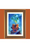 Tulasi Plant Photo Frame  10x14 Inches-Brown Wooden Frame for Home , Office & Temple Decoration and Gifting