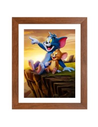 AI Funny AI Funny Tom & Jerry  Art Picture for Kids Art Picture for Kids - 10x14 inches, Brown Color - Perfect Wall Decor for Children's Room
