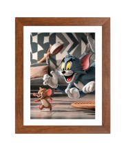 AI Funny AI Funny Tom & Jerry  Art Picture for Kids Art Picture for Kids - 10x14 inches, Brown Color - Perfect Wall Decor for Children's Room