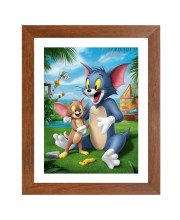AI Funny AI Funny Tom & Jerry  Art Picture for Kids Art Picture for Kids - 10x14 inches, Brown Color - Perfect Wall Decor for Children's Room