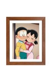 AI Funny AI Funny Nobita Nobi & Shizuka Minamoto Cartoon Art Picture for Kids Art Picture for Kids - 10x14 inches, Brown Color - Perfect Wall Decor for Children's Room