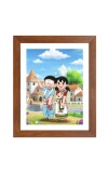 AI Funny AI Funny Nobita Nobi & Shizuka Minamoto Cartoon Art Picture for Kids Art Picture for Kids - 10x14 inches, Brown Color - Perfect Wall Decor for Children's Room