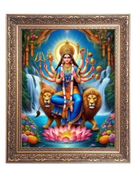 Jai Mata Di Big Photo Frame - 10x14 Inches for Home ,Temple &  Office Decoration